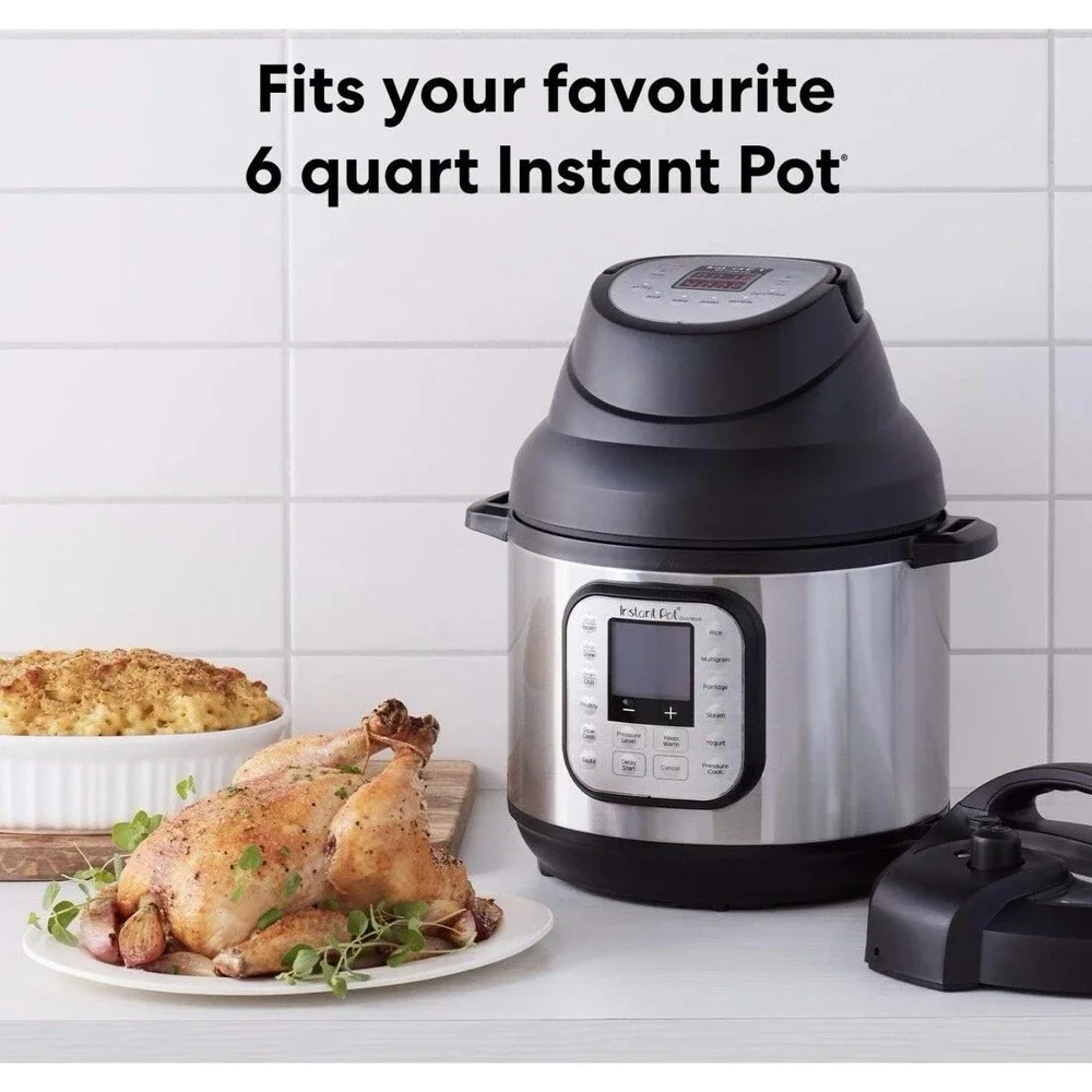 Instant Pot 6 Quart Multi-Use Air Fryer Lid with Base Compatible with Air Fryer